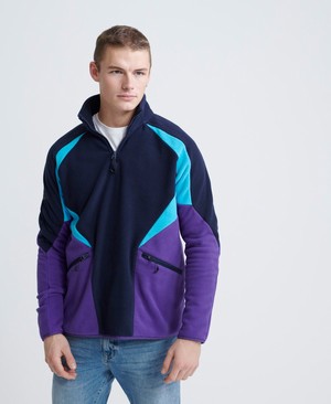 Superdry Crafted Casuals Polar Overhead Férfi Kapucnis Pulóver Sötétkék | QBEDU6095